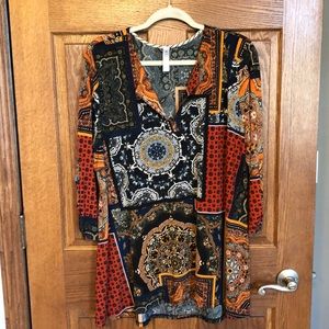 Paisley Grace Autumn Colors Tunic Top EUC